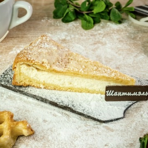 домашний творожный пирог(кусок)